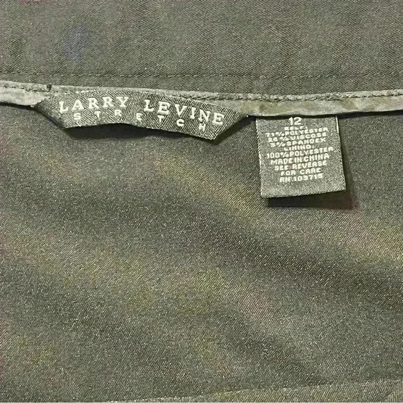 Larry Levine Skirt Womens Size 12 Stretch Layered Side Zip Kick Pleat - Picture 6 of 9